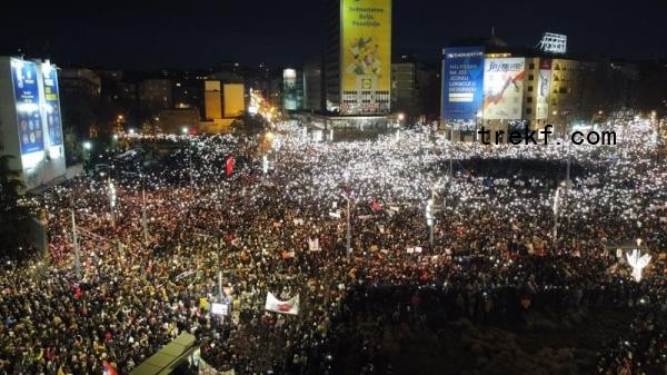 Student-led protests at Slavija Square, Belgrade in Serbia in respo<em></em>nse to the collapse of a train station roof last month