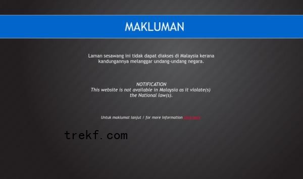 A screen capture shows a Malaysian Communications and Multimedia (MCMC) notice that was previously issued for blocked pages. — Picture courtesy of Sinar Project